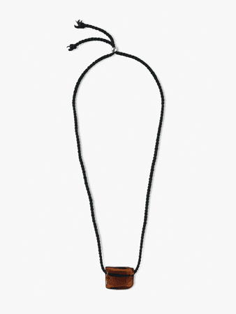 Glass brown cube necklace gimaguas