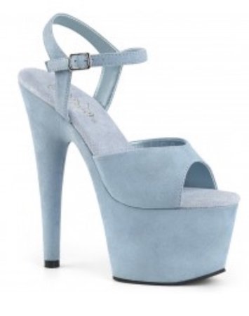 blue grey stripper heel