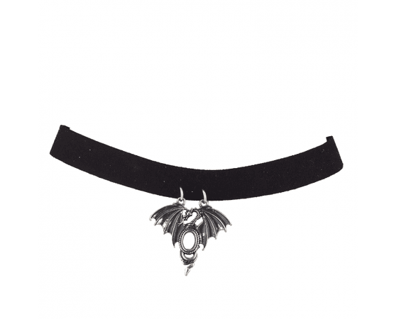 Black Fantasy Dragon Cosplay Halloween Choker Necklace - Rings