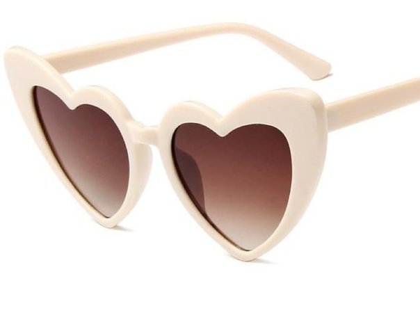 white heart shaped sunglasses