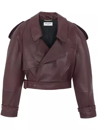 Saint Laurent Cropped Leather Jacket - Farfetch
