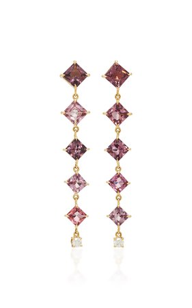 18K Gold, Spinel and Diamond Earrings by Yi Collection | Moda Operandi