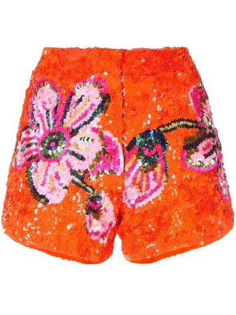 Pink and Orange Floral Shorts