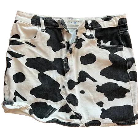 cow denim skirt