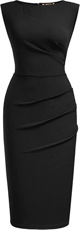Amazon.com: Miusol Women's Retro Ruffle Style Slim Work Pencil Dress(Small, Black) : Clothing, Shoes & Jewelry