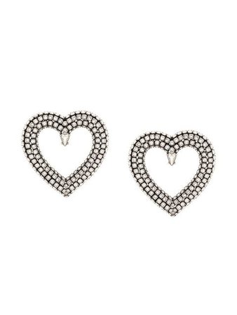 Balenciaga Heart Strass Earrings - Farfetch