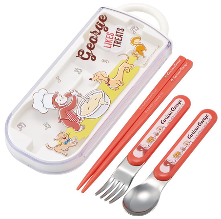 Curious George bento lunch utensil case
