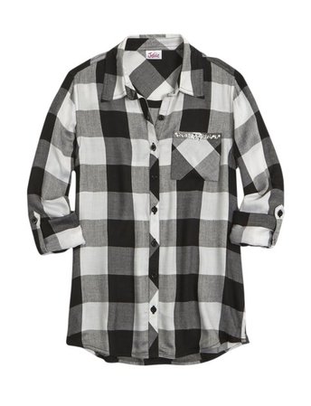 Black and white plaid flannel shirt
