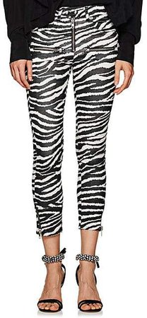 Women's Apolo Zebra-Print Flared Crop Pants - White
