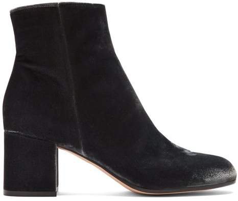 Margaux 60 Velvet Ankle Boots - Womens - Dark Grey