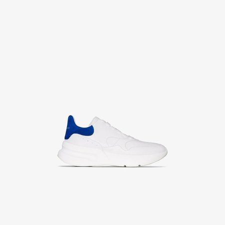 White And Blue Oversized Runner Sneakers