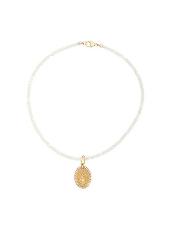 Nialaya Jewelry Mother Of Pearl Jesus Pendant Necklace