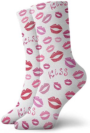 Lipstick Kisses Valentine's Day Unisex Socks Printed Soft Socks All-seasons Crew Socks Short Socks