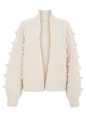 Somerset by Alice Temperley Bobble Cardigan, Natural at John Lewis & Partners