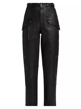 Shop Re/done Racer Taper Leather Pants | Saks Fifth Avenue