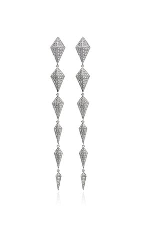 Empire State 18k White Gold Diamond Earrings By Anapsara