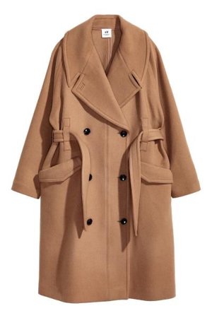 Wool-blend coat - Camel - | H&M