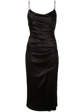 Black Alice+Olivia Ruched Midi Dress | Farfetch.com