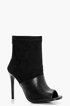 Chrissie Peeptoe Mix Material Shoe Boots