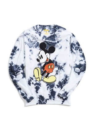 Mickey Mouse Tie-Dye Crew Neck Sweatshirt | Urban Outfitters