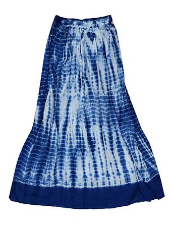 maxi skirt tie dye blue