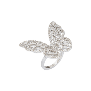 Silver butterfly ring