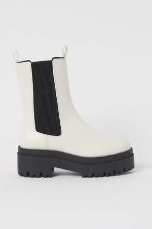 Platform Chelsea-style Boots - White