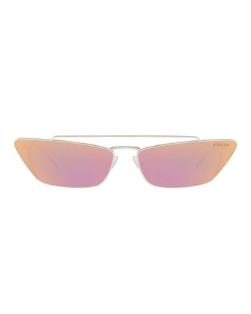 Prada Slim Cat-Eye Mirrored Sunglasses
