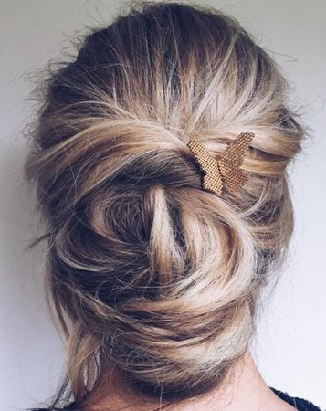 Blonde Updo With Butterfly