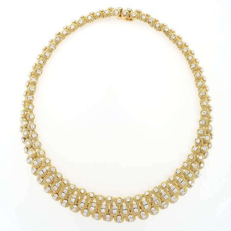 1960s Diamond and Gold Necklace For Sale at 1stDibs