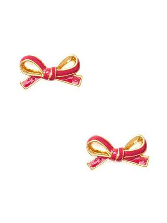 Amazon.com: Kate Spade Skinny Mini Bow Stud Earrings, Sweetheart Pink: kate spade: Clothing