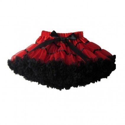 red tulle skirt layered black trim - Google Search