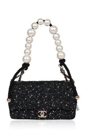 Pre-Owned Medium Pearl Handle Flap Shoulder Bag By Chanel | Moda Operandi