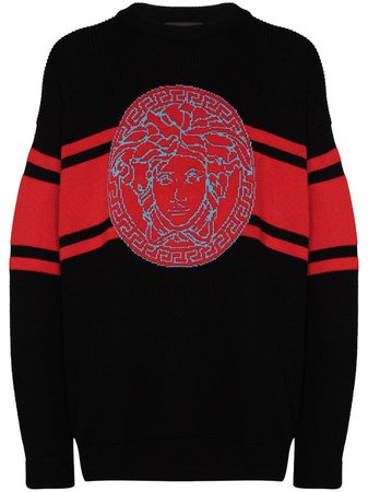 Versace Medusa Intarsia Wool Sweater - Farfetch