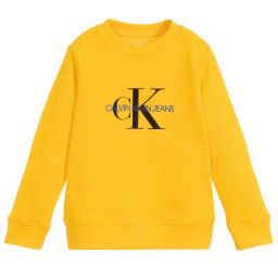 Calvin Klein Jeans - Unisex Yellow Logo Sweatshirt | Childrensalon