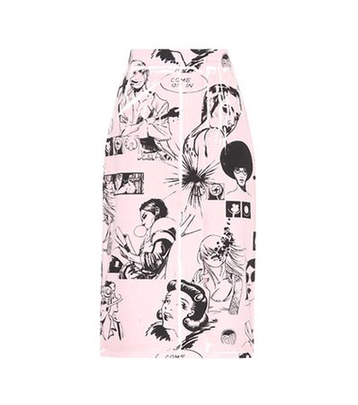 Printed pencil skirt