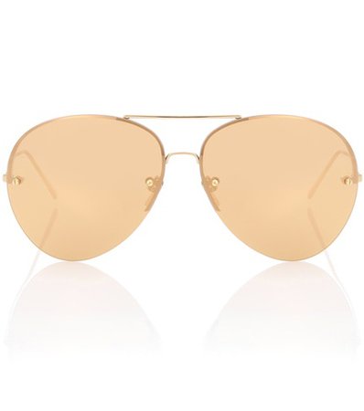 Gold-plated aviator sunglasses