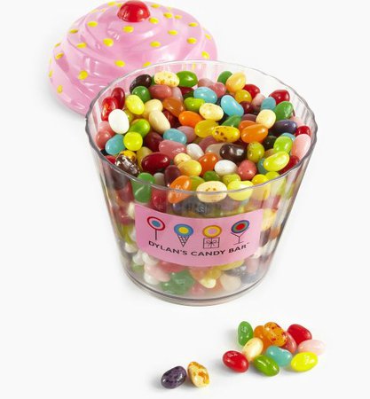 Dylan's Candy Bar - nearly 2 pounds of Jelly Belly jelly beans in a giant cupcake jar! | Dulces, Recetas dulces, Postres