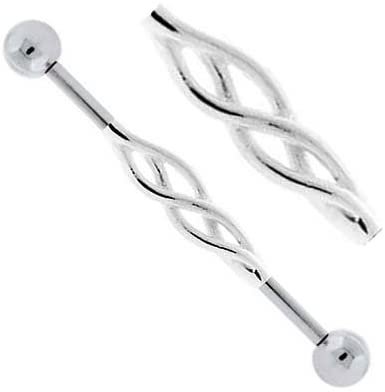 Amazon.com: playful piercings Surgical Steel Tribal Celtic Knot Tie Swirl Entangled Industrial Barbell Earring 31mm: Jewelry