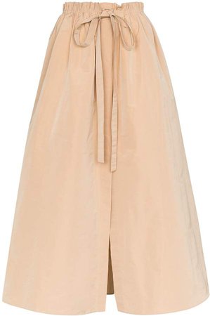 gathered-waist maxi skirt