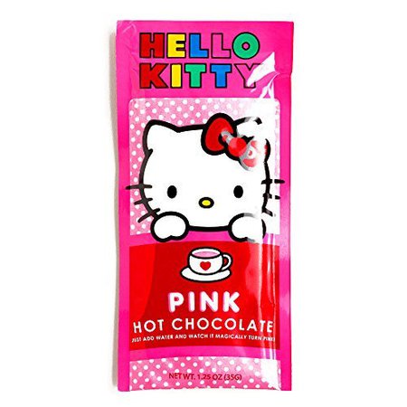 pink hot chocolate powder - hello kitty