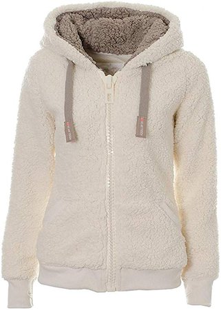 Women's Casual Winter Warm Sherpa Soft Teddy Coat Zip Up Hooded Sweatshirt Jacket Coat at Amazon Women's Coats Shop