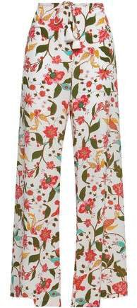 Ipanema Floral-print Silk Crepe De Chine Wide-leg Pants