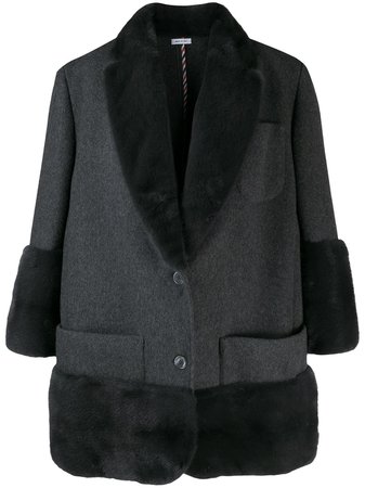 Thom Browne, Mink Fur Trimmed Coat