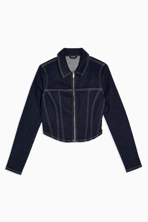 CONSIDERED Indigo Denim Stretch Corset Jacket | Topshop