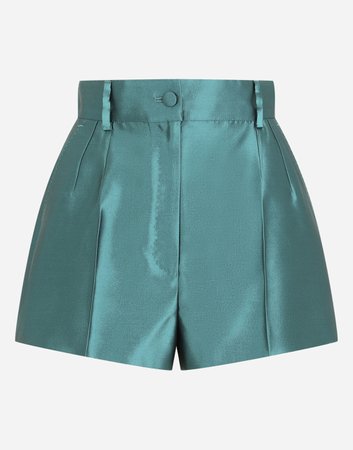Women's Trousers and Shorts in Green | Mikado shorts | Dolce&Gabbana