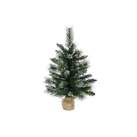 Vickerman 2' Snow Tipped Mixed Pine and Berry Christmas Tree with 35 Warm White LED Lights