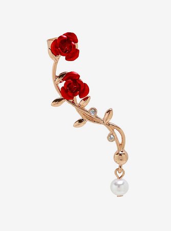 Disney Beauty And The Beast Rose Pearl Right Ear Cuff