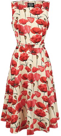H&R London Medium-length Red Poppy Swing Dress