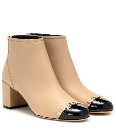 Vara Chain leather ankle boots